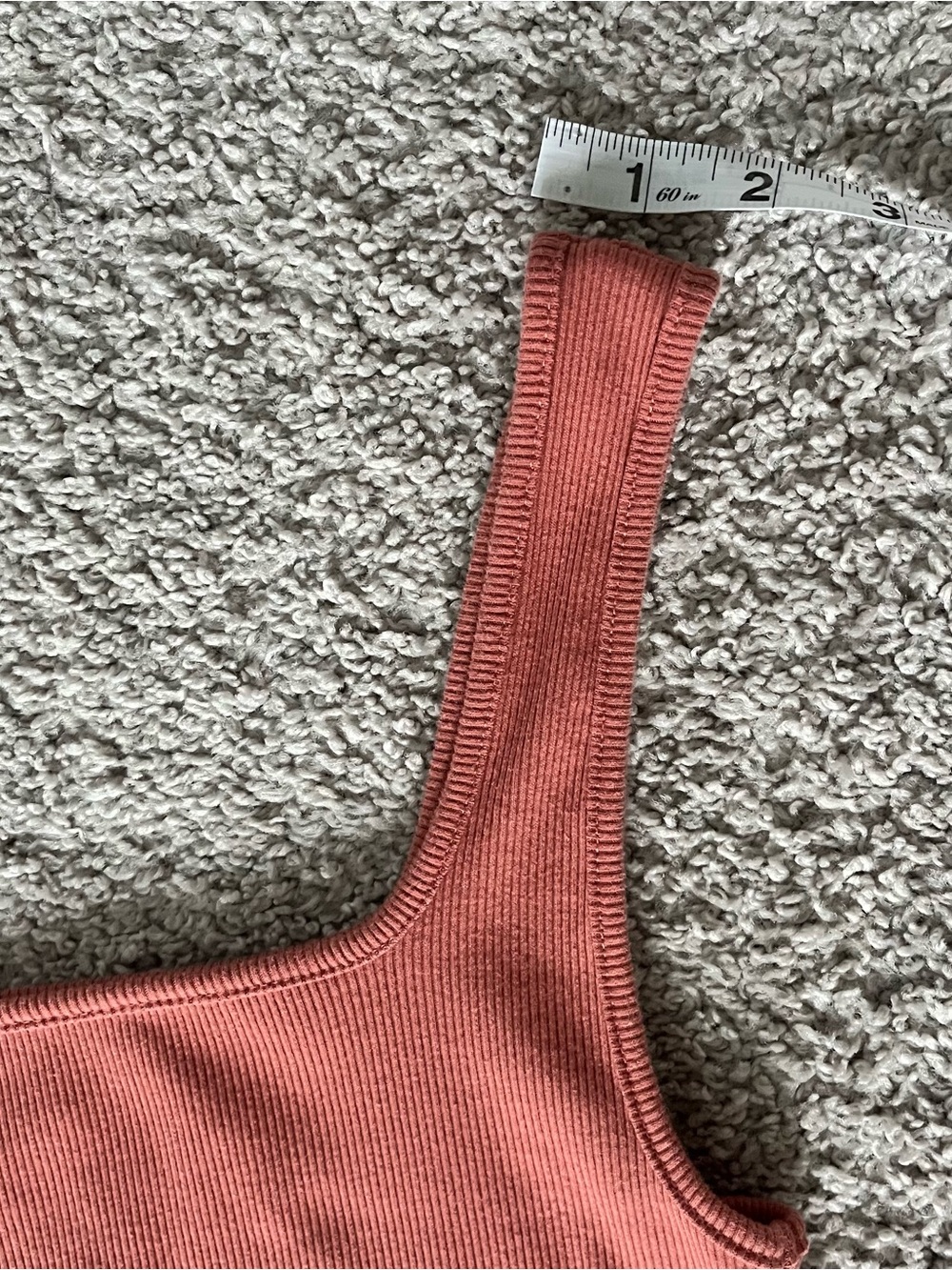 Old Navy Ribbed Square-Neck Crop Tank Top - Coral - Picture 9 of 10